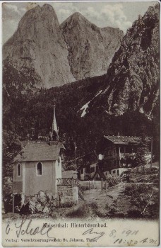 AK Hinterbärenbad im Kaisertal bei Kufstein Tirol Österreich 1911