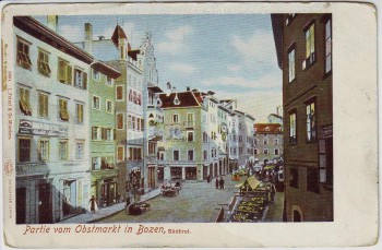 AK Bozen Partie vom Obstmarkt Südtirol Italien 1900