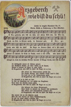 AK Liedkarte Anton Günther Arzgeberch wie bist du schü ! Nr. 77 1930