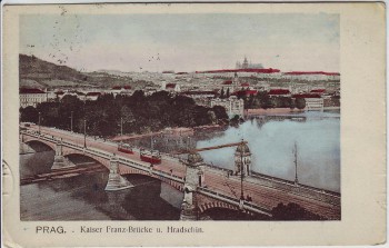 AK Praha Prag Kaiser Franz-Brücke Hradschin Tschechien 1905