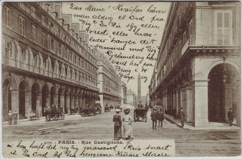 AK Paris Rue Castiglione Frankreich 1910