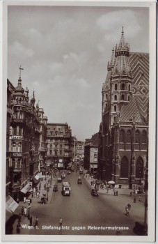 AK Foto Wien Stefansplatz gegen Rotenturmstrasse Österreich 1941