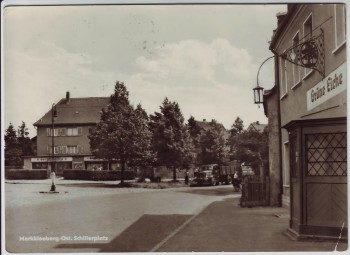 VERKAUFT !!!   AK Foto Markkleeberg-Ost Schillerplatz mit Gasthof Grüne Eiche 1964