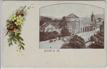 AK Passepartout Goslar am Harz Ortsansicht 1900