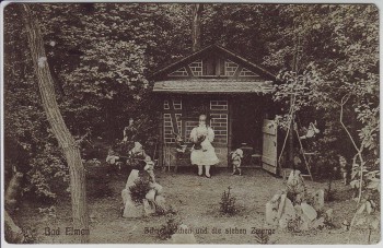 AK Bad Elmen Schneewittchen und die sieben Zwerge Salzelmen Schönebeck (Elbe) 1910