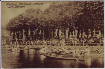 AK Hamburg Uhlenhorster Fährhaus Menschen Boote 1920