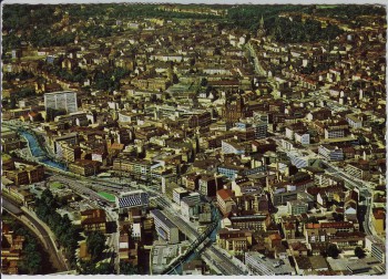 AK Foto Wuppertal Luftbild Fliegeraufnahme 1967