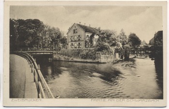 AK Zweibrücken Partie an der Schwarzbach Feldpost 1915