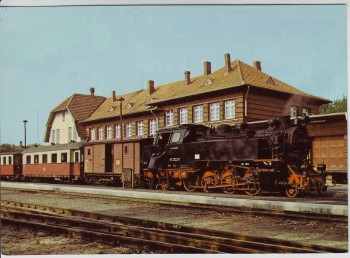 AK Foto Ostseebad Kühlungsborn Bahnhof West Zug Bäderbahn 1985