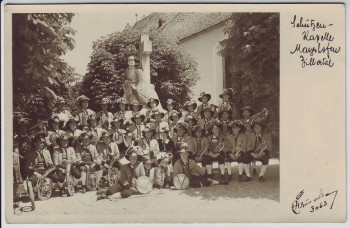 AK Foto Mayrhofen Schützenkapelle vor Denkmal Zillertal Tirol Österreich 1940
