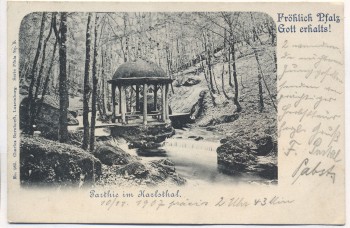 VERKAUFT !!!      AK Trippstadt Partie im Karlstal Fröhlich Pfalz Gott erhalts b. Kaiserslautern 1907