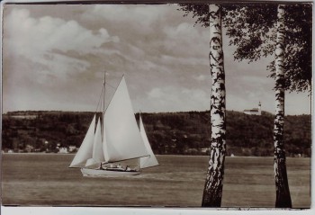 AK Foto Ammersee Segelschulschiff Albatros unterm Klosterberg Andechs Utting 1950