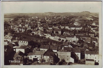 VERKAUFT !!!   AK Foto Triebes Ortsansicht mit Bahngleis Zeulenroda 1934 RAR