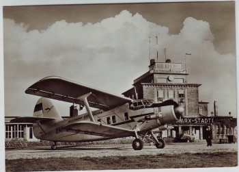 VERKAUFT !!!   AK Foto Chemnitz Flughafen Deutsche Lufthansa 1959 RAR