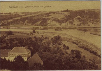 AK Diesbar-Seußlitz vom Göhrisch-Felsen aus gesehen 1920