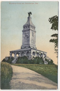 AK Starnberg Bismarck-Turm am Starnberger See 1909