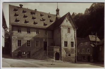 AK Foto Ziegenrück a. d. Saale Rathaus mit Ratskeller Thüringen 1965