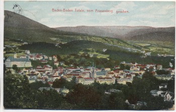 AK Baden-Baden Totale vom Friesenberg gesehen 1911