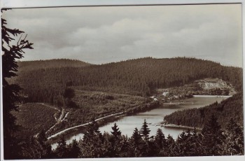 VERKAUFT !!!   AK Foto Frankenhain (Geratal) Blick zur Lütschetalsperre Thüringen 1957