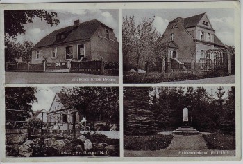 AK Mehrbild Gurkau Górka Bäckerei Heldendenkmal ... Lipinki Łużyckie Kr. Sorau Neumark / Ostbrandenburg Polen 1940 RAR