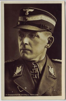 VERKAUFT !!!   AK Foto SA Gruppenführer Bernhard Hofmann Ritterkreuzträger Schirmmütze 2.WK 1942 RAR