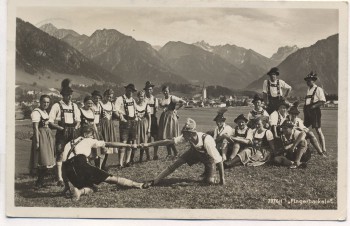 VERKAUFT !!!   AK Foto Oberstdorf Allgäu Original Schuhplattler Fingerhackeln 1936