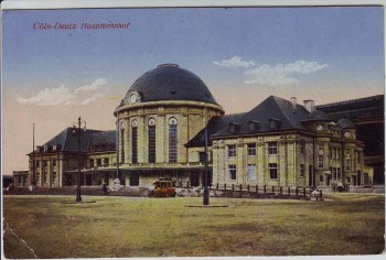 AK Köln Deutz Blick auf Hauptbahnhof Feldpost 1916