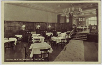 AK Hannover Mittlerer Raum des Restaurants Hackerbräu gegenüber Hauptbahnhof 1935 RAR