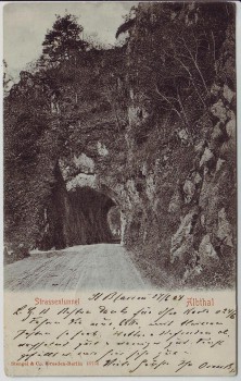 VERKAUFT !!!   AK Albtal Albthal Strassentunnel bei St. Blasien 1904