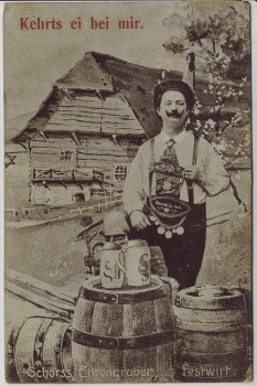 AK Schorss Ehrengruber Festwirt Kehrts ei bei mir 1908