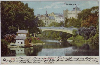 AK Riga Bastei-Brücke Gaswerk Lettland 1906