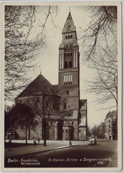 AK Foto Berlin Friedenau Wilmersdorf St. Marien Kirche am Bergheimer Platz 1940 RAR