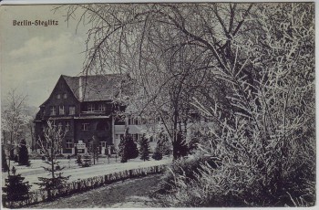 VERKAUFT !!!   AK Berlin Steglitz Hausansicht im Winter 1920