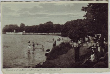 AK Gosen-Neu Zittau Restaurant Berliner Schweiz Badestrand Landungsbrücke Zwiebusch 1930