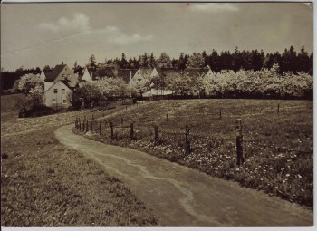 AK Heinrichsort Ortsansicht mit Sportplatz bei Lichtenstein Sachsen 1965