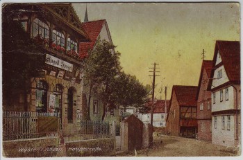 AK Wüstensachsen Hauptstraße mit Geschäft bei Ehrenberg (Rhön) 1930 RAR