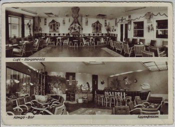 VERKAUFT !!!   AK Eggenfelden Cafe Bürgerwald Kongo-Bar Niederbayern 1950 RAR