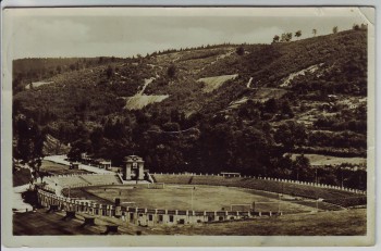 AK Aue Blick ins Otto-Grotewohl-Stadion Sachsen 1957