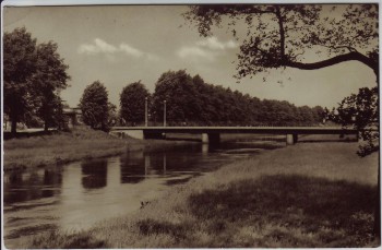 AK Foto Elsterwerda Schwarze Elster mit Brücke 1964