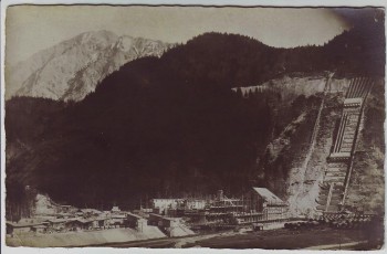 AK Foto Walchenseekraftwerk im Bau bei Kochel am See 1923