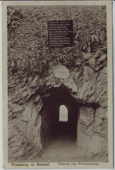 AK Treseburg im Bodetal Eingang zum Wilhelmsblick Thale 1915