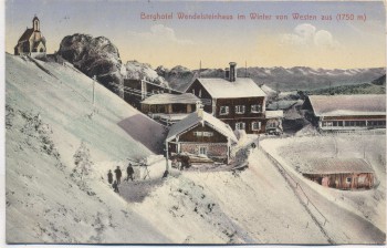 AK Berghotel Wendelsteinhaus im Winter von Westen aus b. Bayrischzell Brannenburg 1914