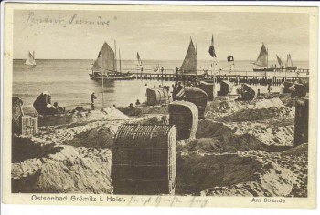 AK Ostseebad Grömitz in Holstein Am Strande 1928
