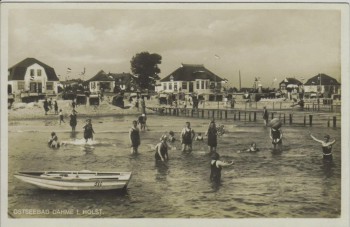 AK Foto Ostseebad Dahme in Holstein Strand Menschen 1930