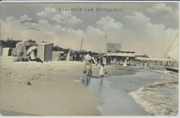 AK Ostseebad Heringsdorf Blick auf Strand 1908