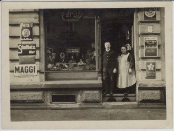 Foto Leipzig Blick auf Geschäft Inh. Paul Fritzsche 1927