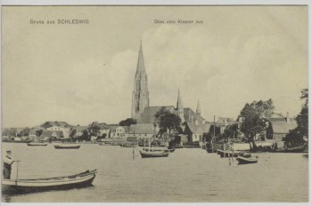 AK Gruss aus Schleswig Dom vom Kloster aus 1909