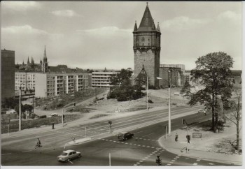 VERKAUFT !!!   AK Foto Merseburg Sixtiruine mit Wasserturm 1978