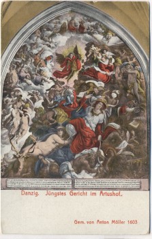 AK Danzig Jüngstes Gericht im Artushof Gdańsk Westpreußen Polen 1910