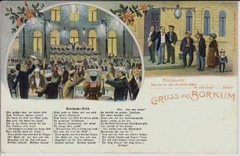 VERKAUFT !!!   AK Litho Gruss aus Borkum Borkum-Lied Antisemitismus 1908